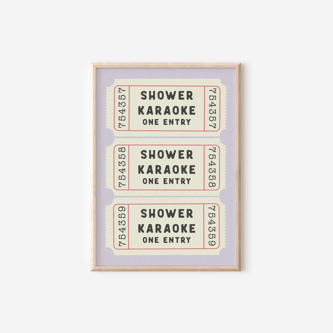 Shower Karaoke Ticket, Retro Bathroom Art Print - Image 4