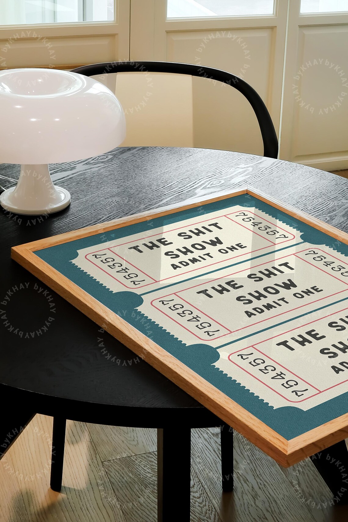 Shit Show Ticket Retro Teal Aesthetic Poster - Image 3
