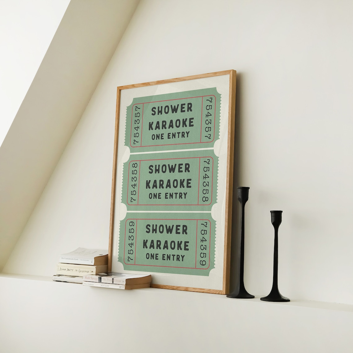 Shower Karaoke Ticket Print, Funny Bathroom Wall Art - Image 2