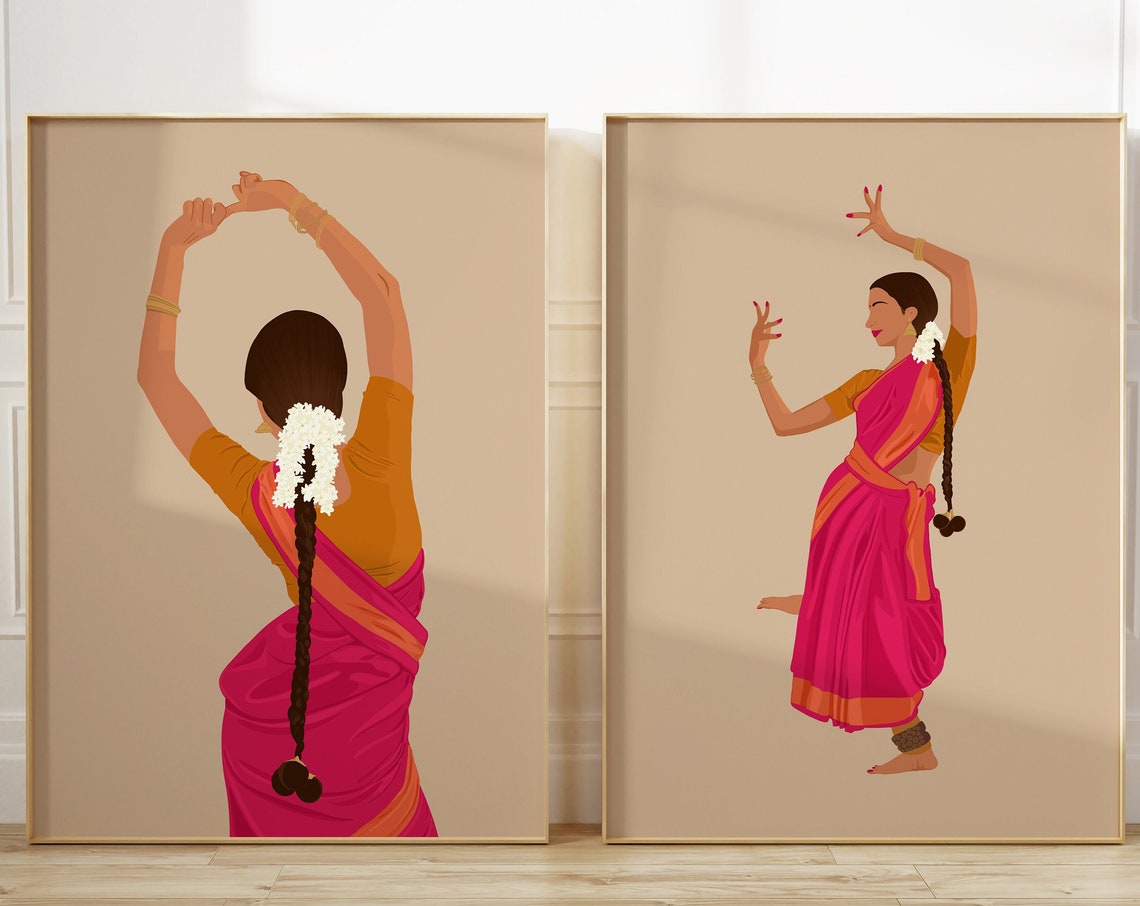 Bharatanatyam Art Poster, South Indian Woman Art - Image 7
