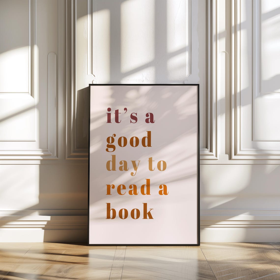 Its A Good Day To Read A Book Quote Poster Bookish Gradient Rose Art - Image 2