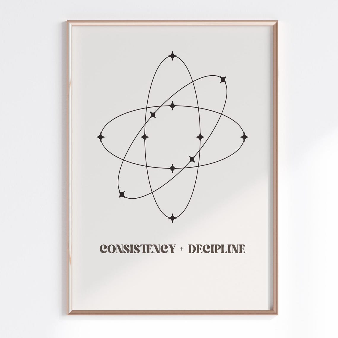 Consistency And Decipline Minimalist Star Orbit Line Art Quote Poster - Image 4