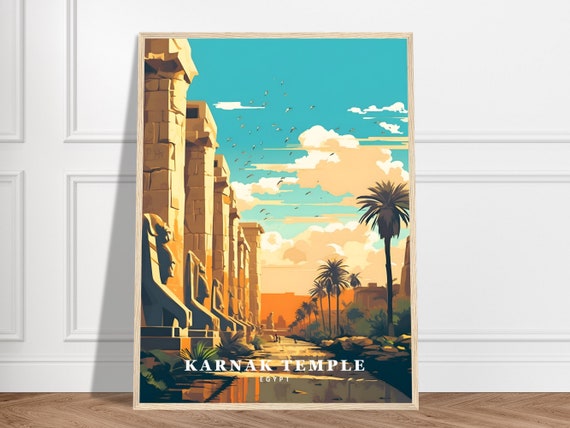Karnak Temple Travel Print Egypt Collection Luxor Art Desert Divine Ancient