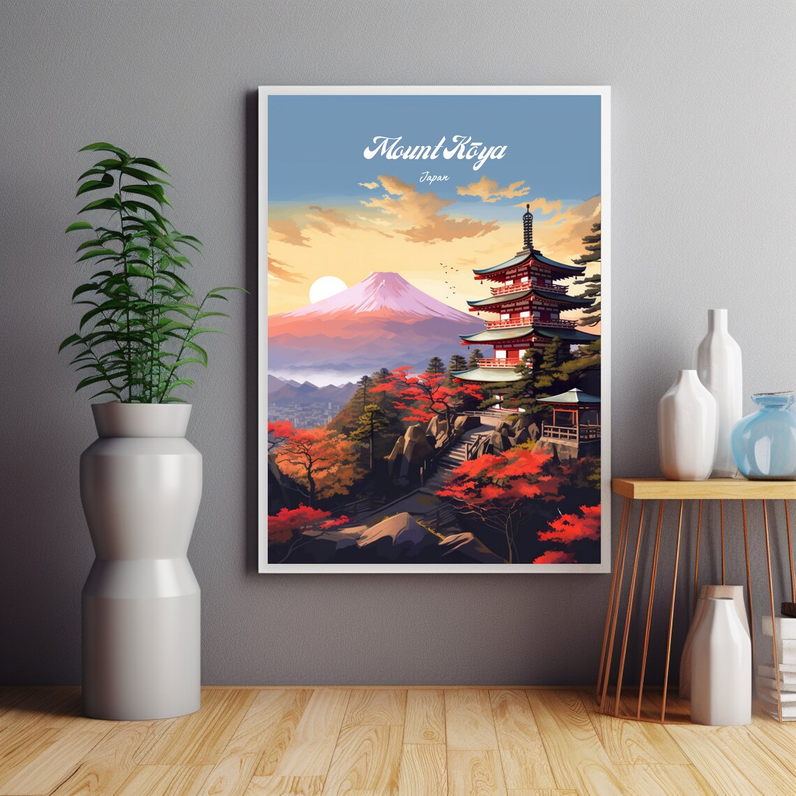 Mount Koya Japan Travel Poster, Christmas Gift