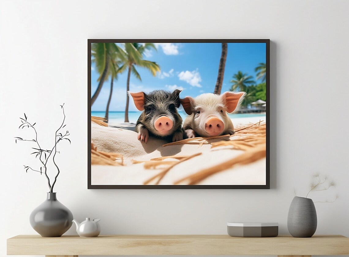 Bahamas Travel Poster, Pig Beach Exuma