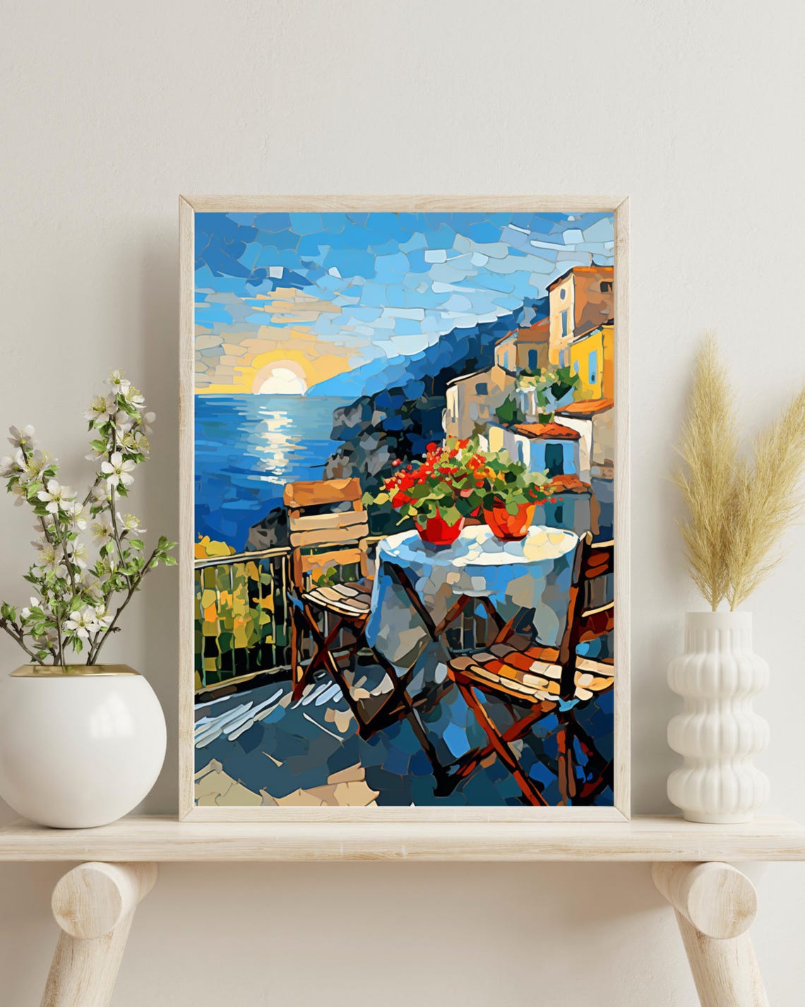 Amalfi Coast Travel Poster, Italy Travel Gift