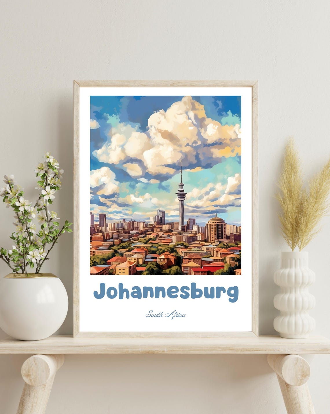 Johannesburg Travel Poster, South Africa Christmas Gift