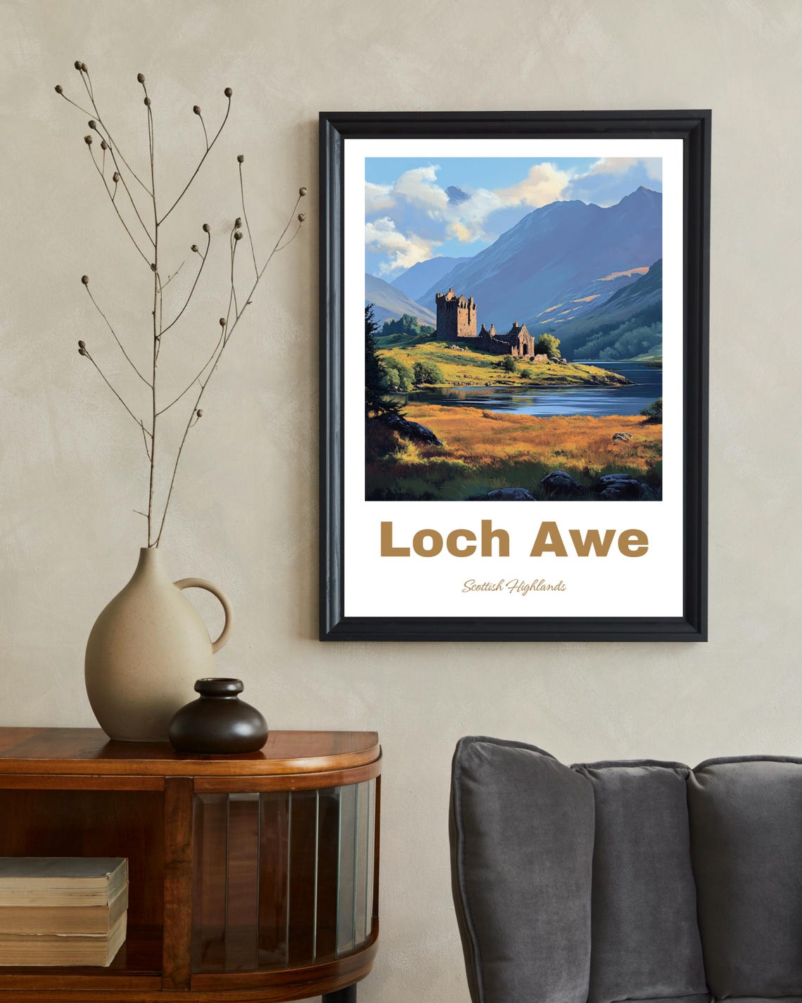 Loch Awe Scotland Poster Loch Awe Art Print Loch Awe Travel Poster Scotland Lake Wall Art Scottish Highlands Landscape Art Uk Nature - Image 2