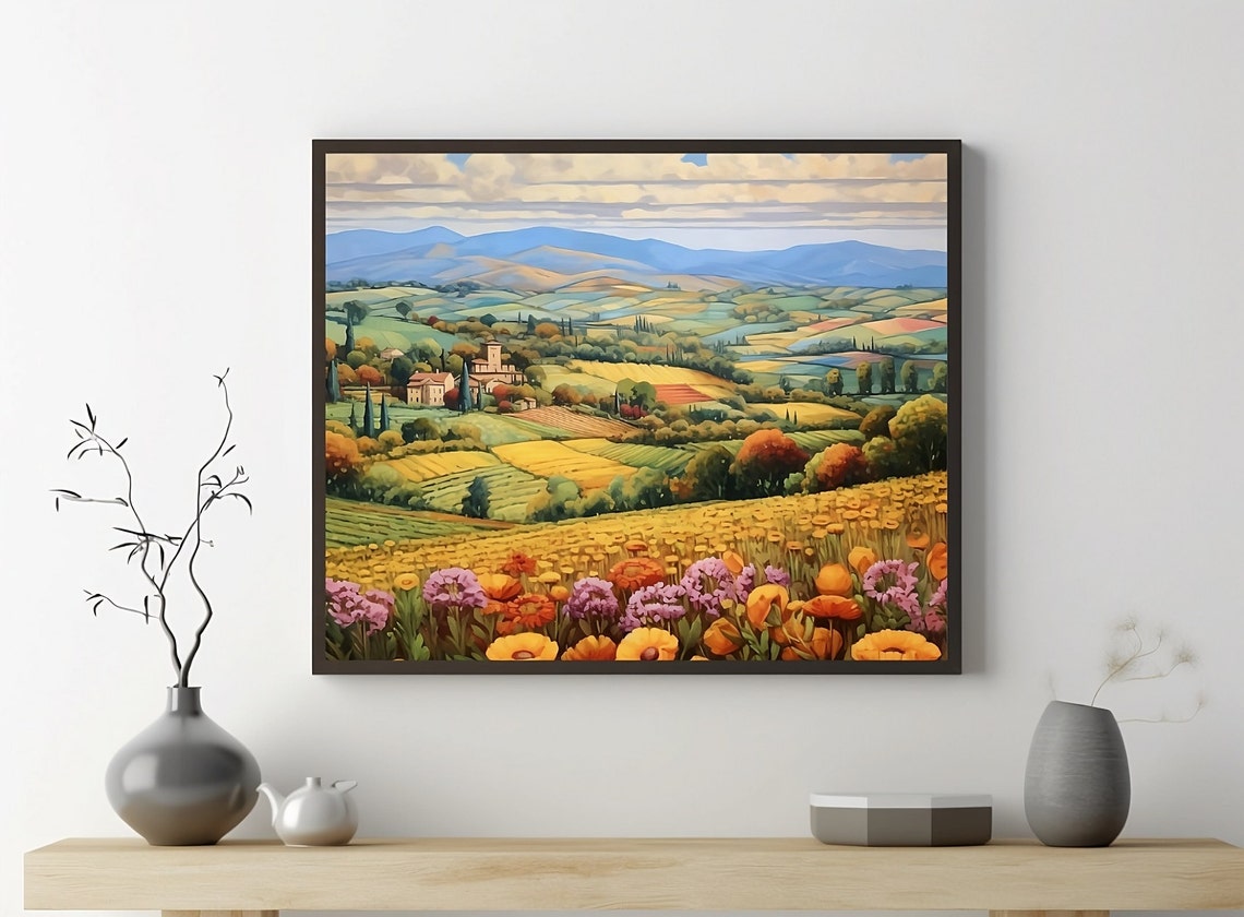 Toscana Italy Travel Poster, Tuscany Traditional