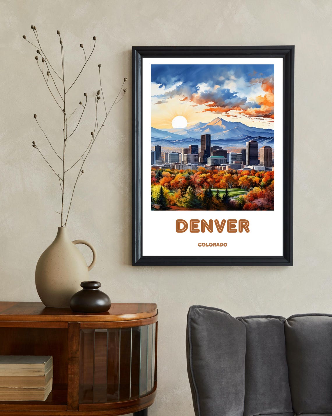 Denver Skyline Poster Print, Colorado Travel Souvenir - Image 2