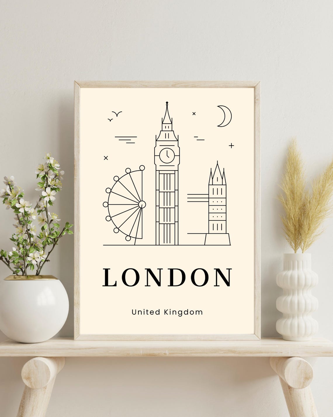 London Minimalist Travel Poster, Christmas Gift