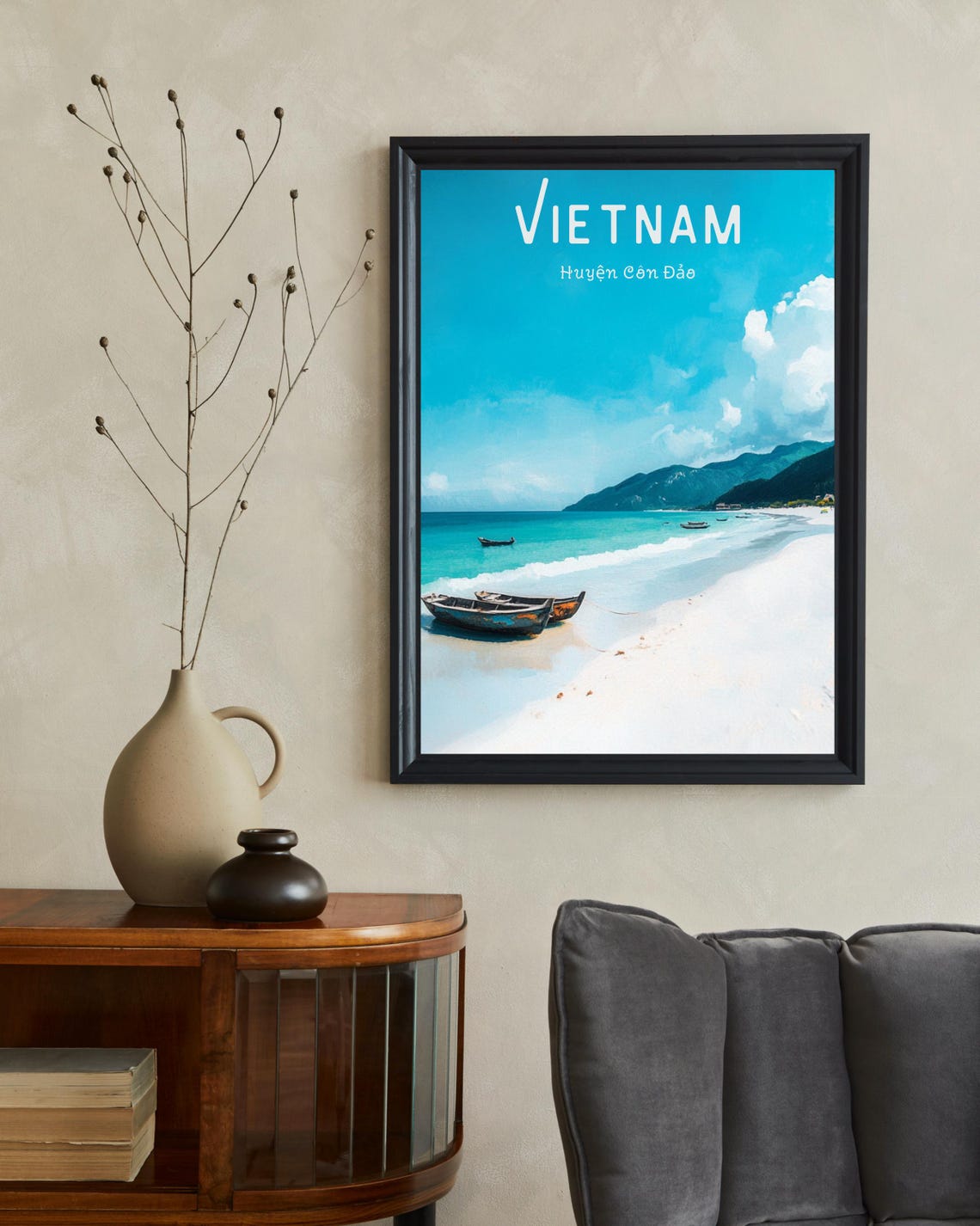 Con Dao Vietnam Travel Poster, Tropical Beach - Image 2