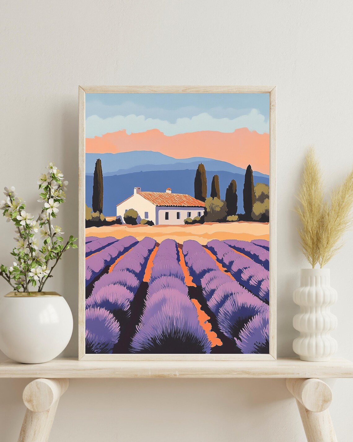 Provence Lavender Field - Vintage Travel Poster