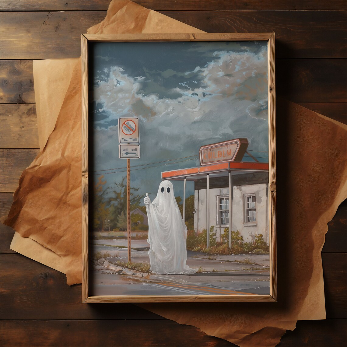 Ghost Painting Vintage Halloween Art Print - Image 2