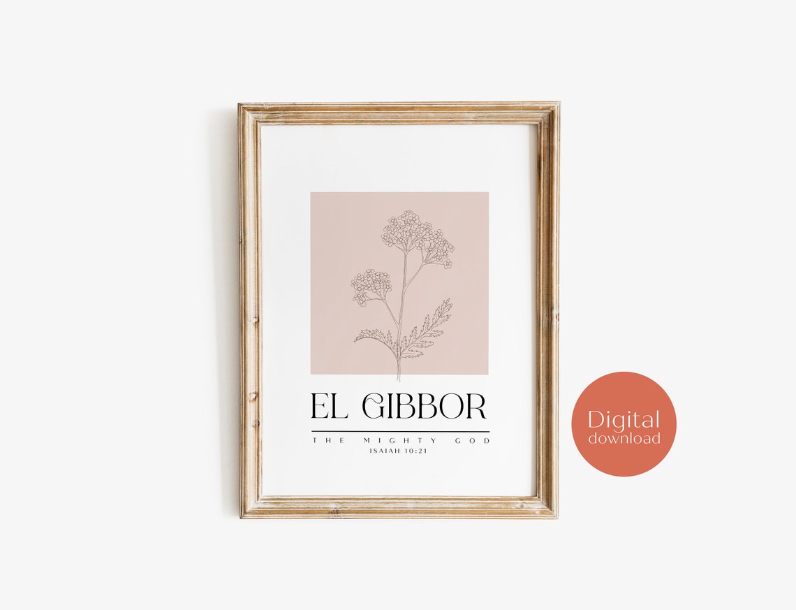 El Gibbor The Mighty God Isaiah 10:21 Hebrew Name Scripture Poster - Image 3