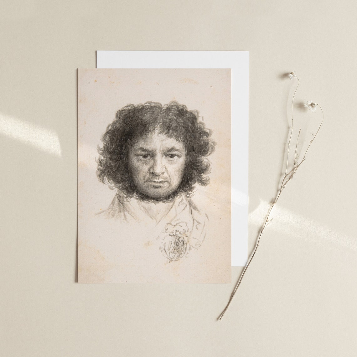 Francisco Goya Self Portrait 1795 Charcoal Sketch Study Art Print - Image 4