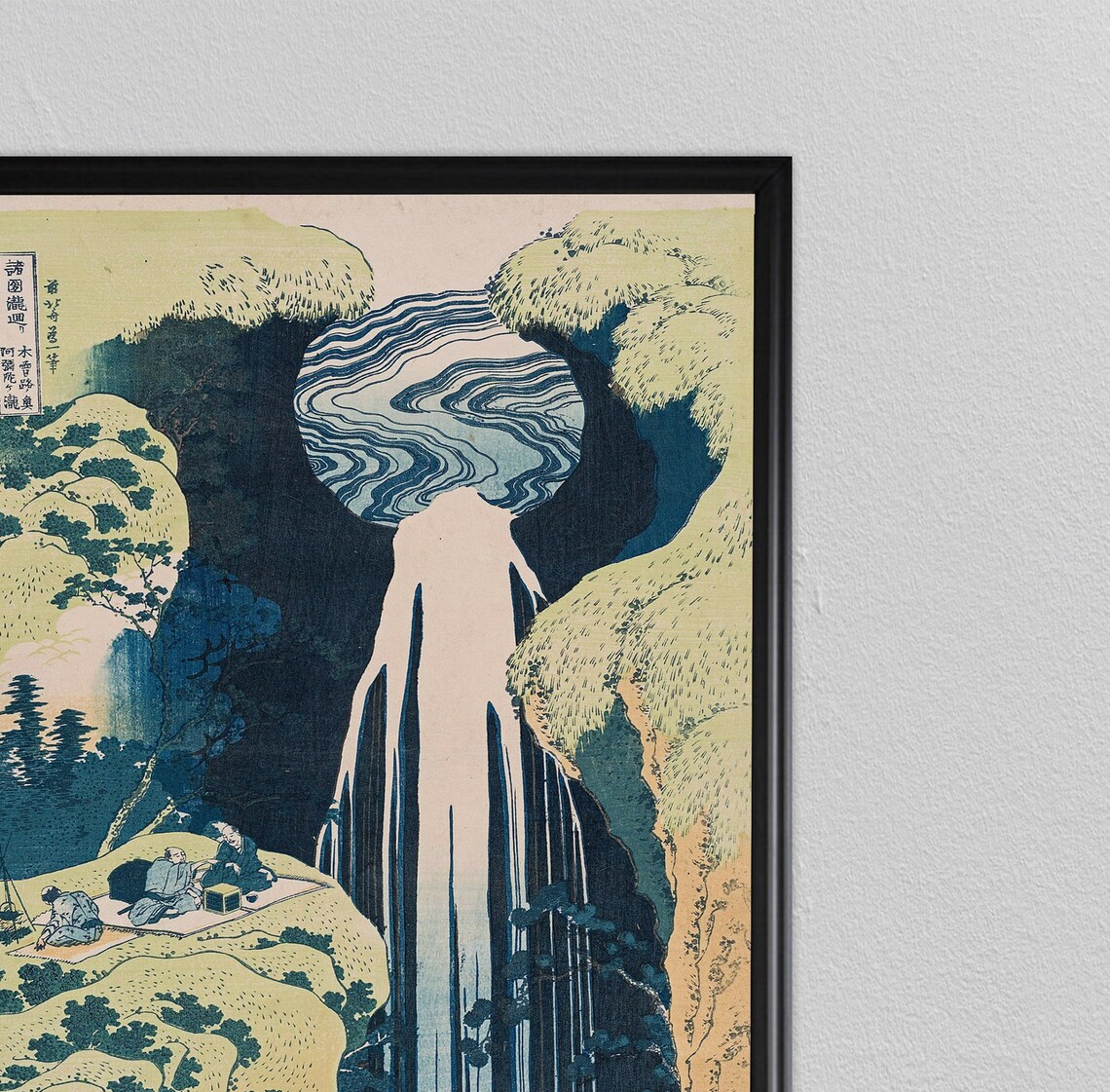 Japan Wood Block Waterfall Art Print, Japanese Decor - Image 2