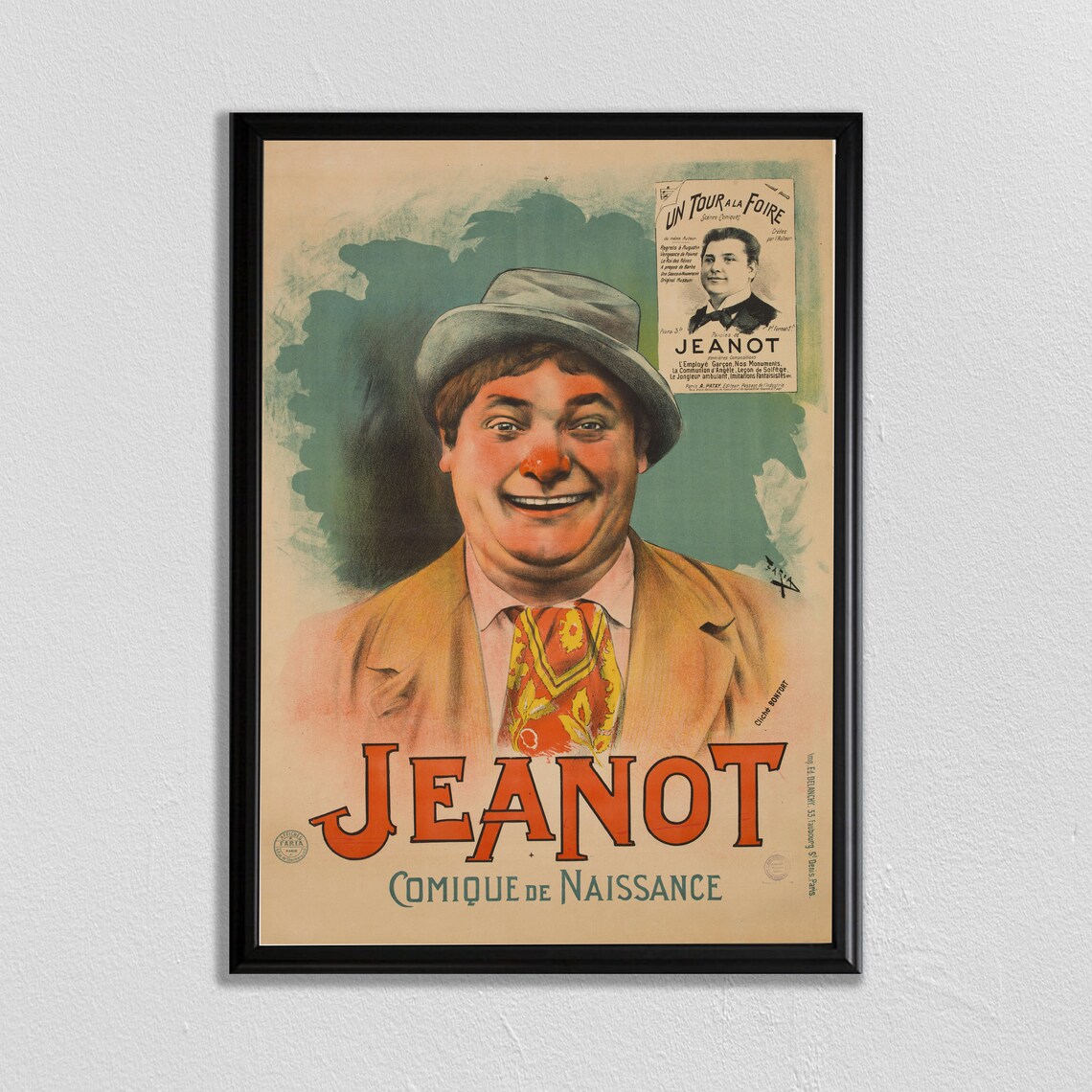 Circus Clown Vintage Art Print, Bozo Jeanot Pennywise