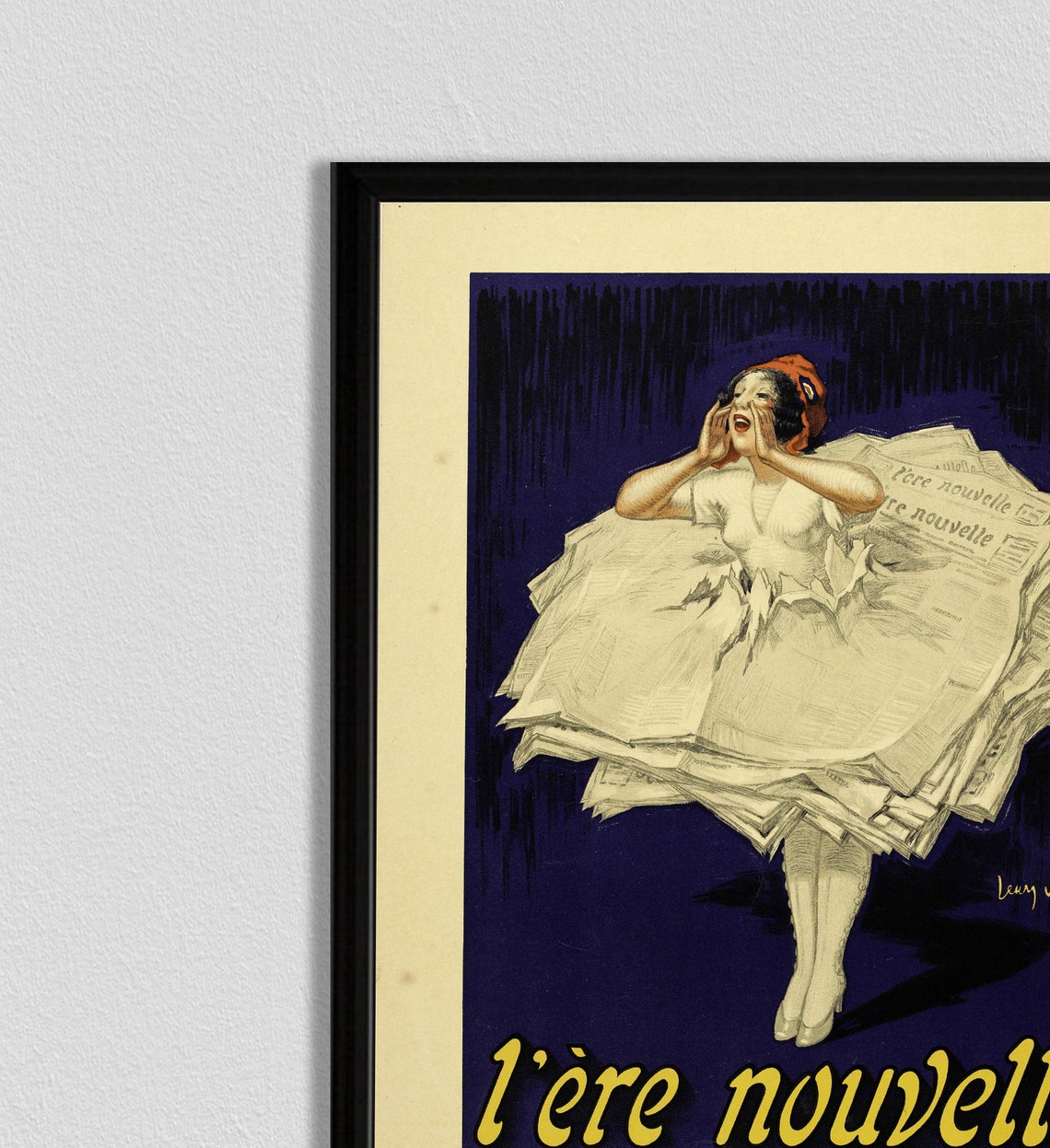 L'Ere Nouvelle Albert Dubarry Newspaper Dress Vintage French Poster - Image 2