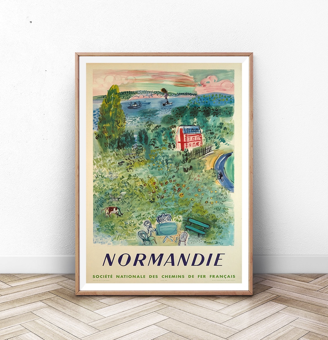 Normandie France Travel Poster, Modern Wall Art