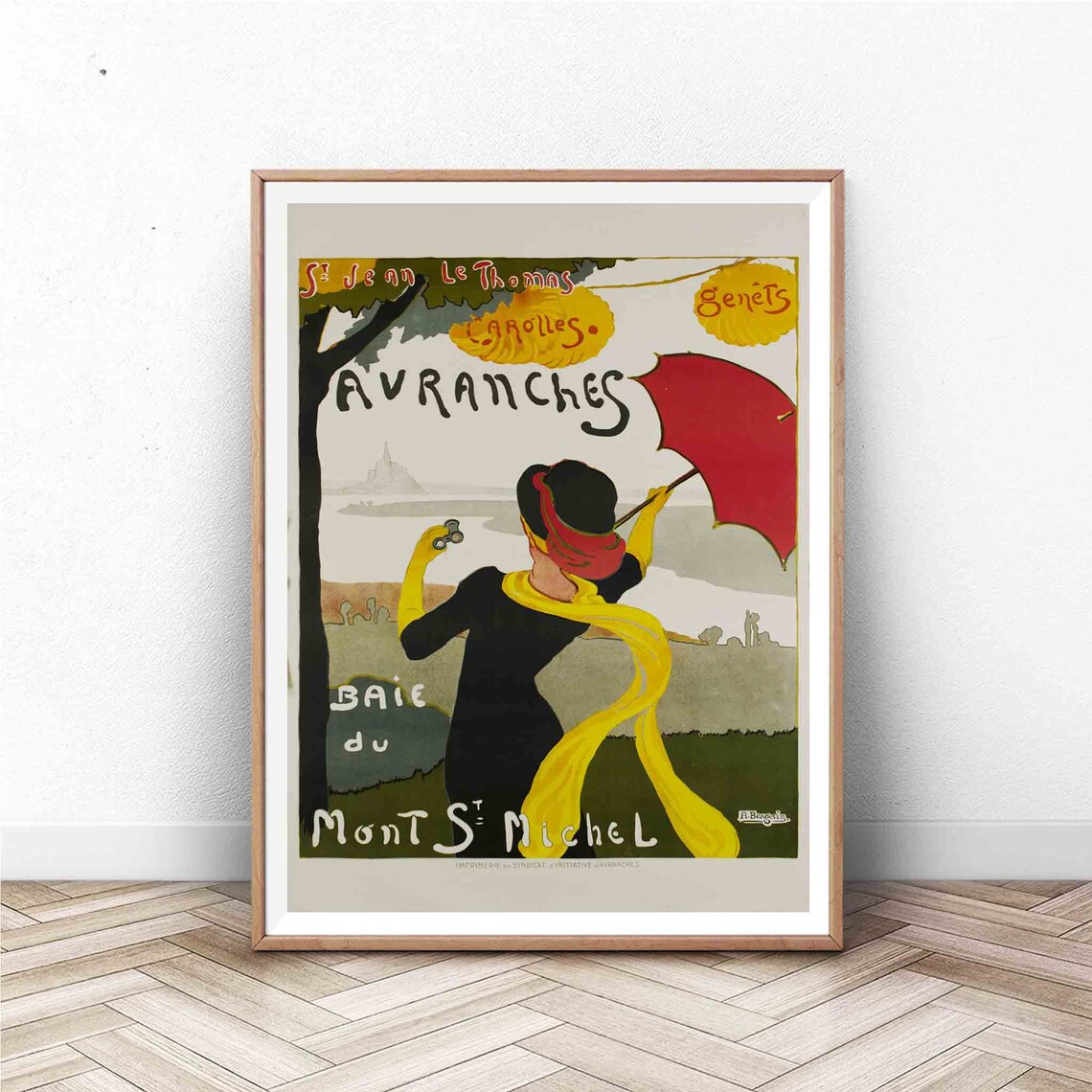 Mont St Michel Poster France Wall Art Paris Print Vintage Wall Art France Travel Poster