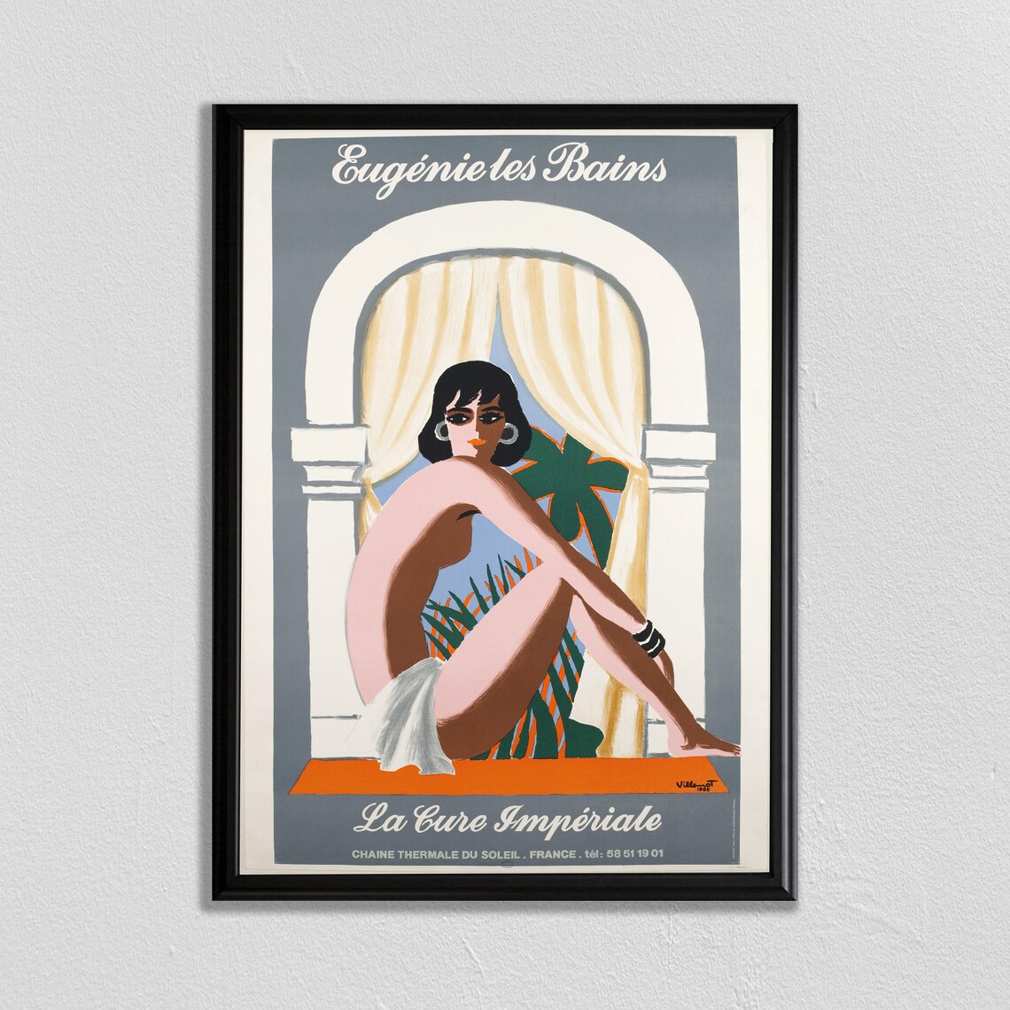 Eugenie les Bains Villemot Thermal Spa Vintage French Travel Poster