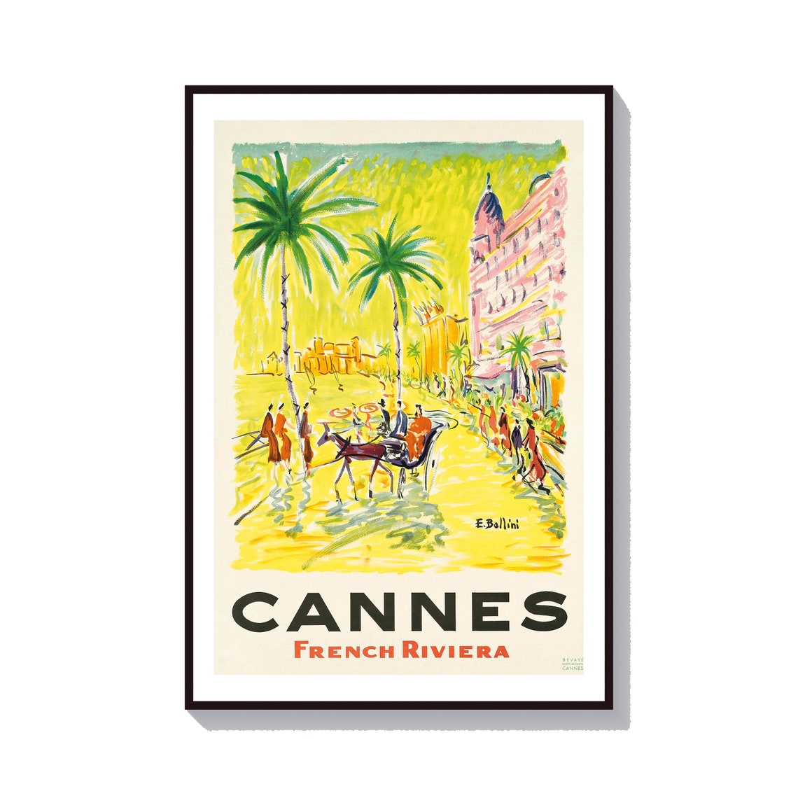 Cannes Poster French Riviera Print Cote Dazur Poster South Of France Print Southern France Art Paris Wall Art Beach Print