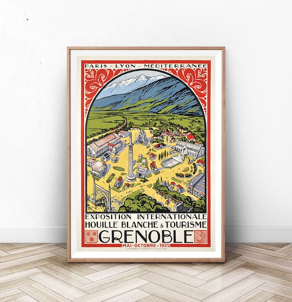 Grenoble 1925 Exposition Internationale Vintage French Railway Travel Poster