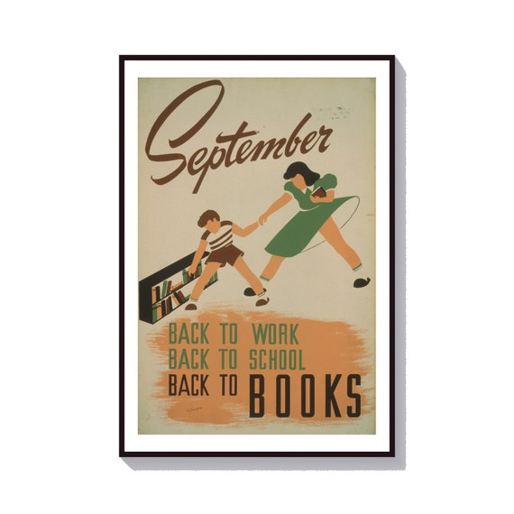 Book Poster Library Poster Take Along A Book Vintage Poster Print Reading Print Quote Books Art Literary Quote