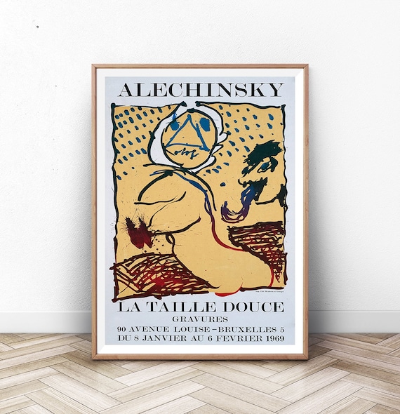 Alechinsky La Taille Douce 1969 Brussels Exhibition Art Poster