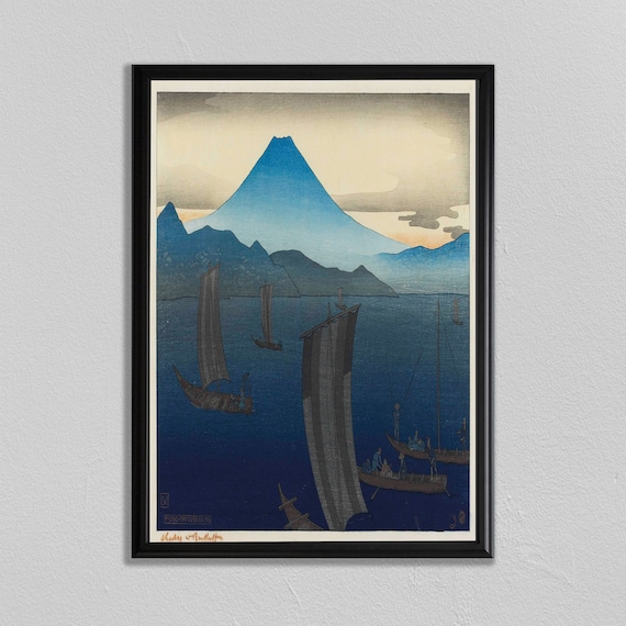 Japan Print Japanese Wood Block Japan Poster Mountain Art Vintage Japan Art Classic Japanese Mt Fuji