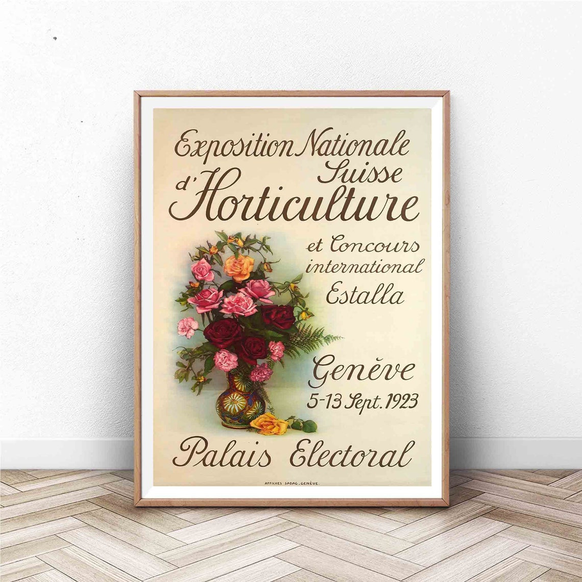 Exposition Nationale Horticulture Estalla Geneve 1923 Roses Poster