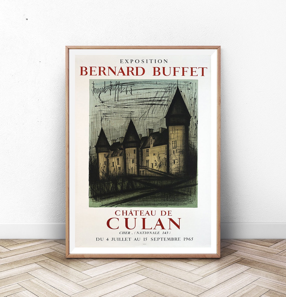 Bernard Buffet Chateau de Culan Castle 1965 Exhibition Poster