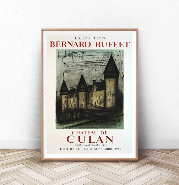 Bernard Buffet Chateau de Culan Castle 1965 Exhibition Poster