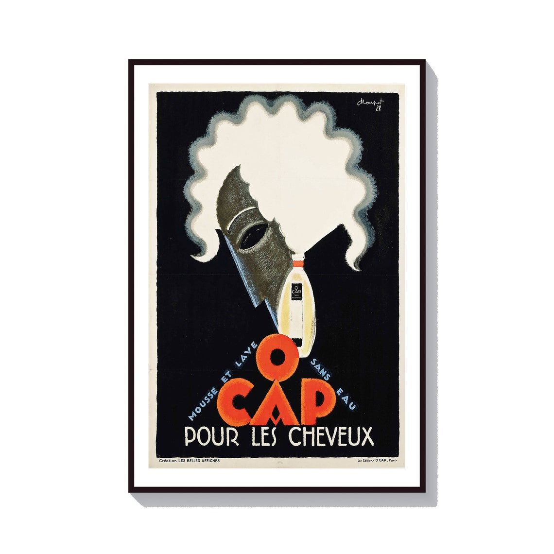 O Cap Pour Les Cheveux Vintage French Hair Advertisement Poster