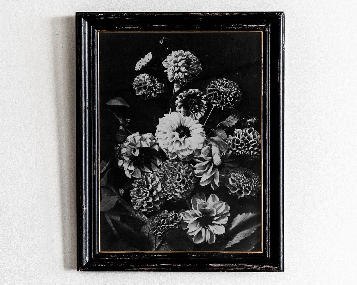 Moody Flower Print Dark Academia Decor Floral Wall Art Flowers Instant