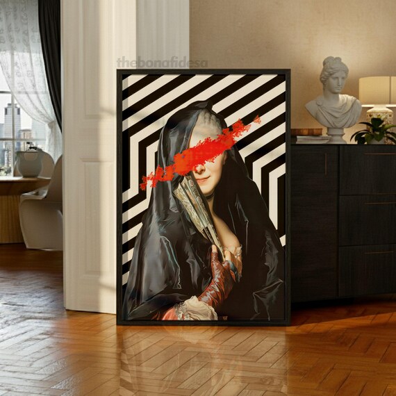 Abstract Portrait Wall Art Print Modern Graffiti Style Poster