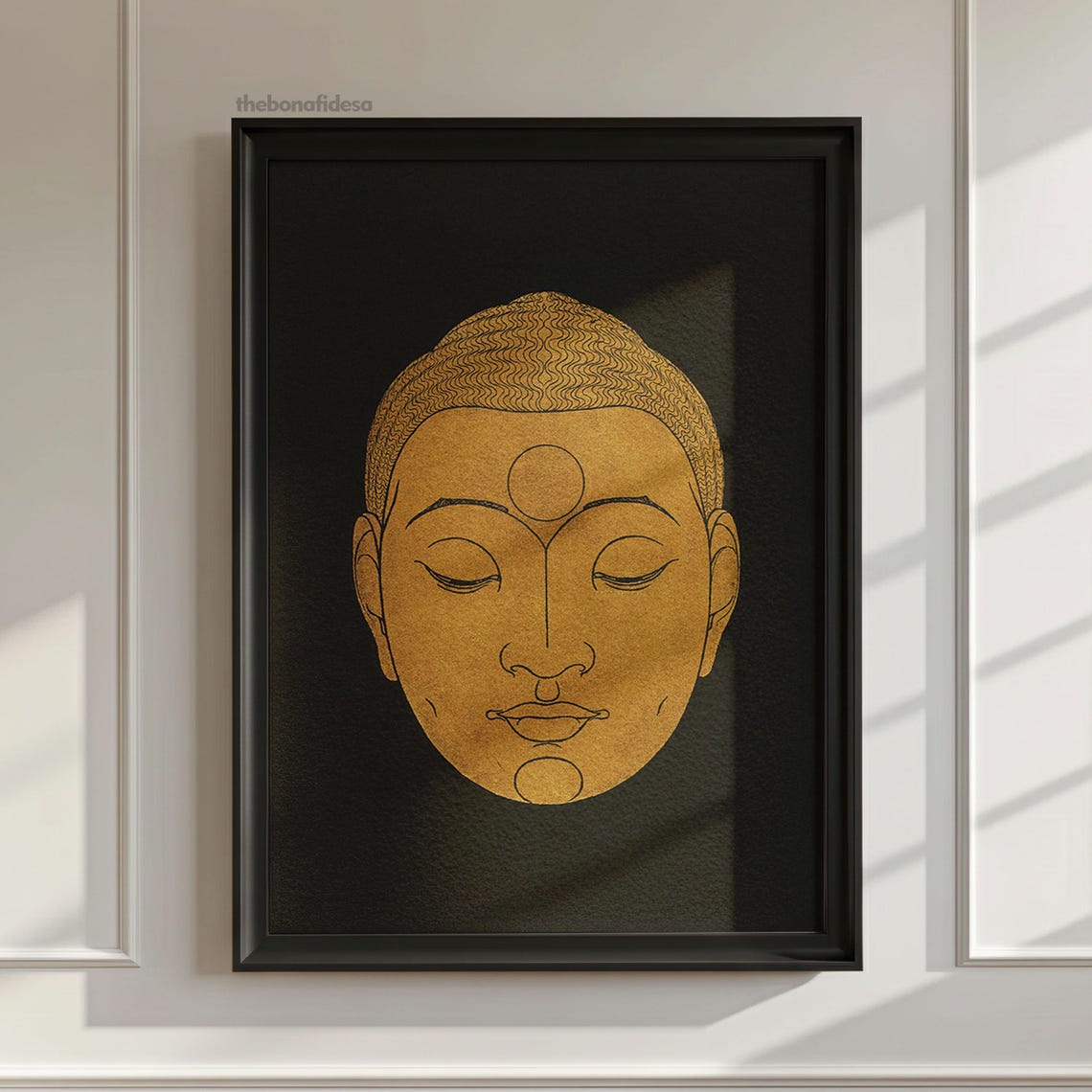 Gold Buddha Wall Art Spiritual Decor Poster Minimalist Meditation Print
