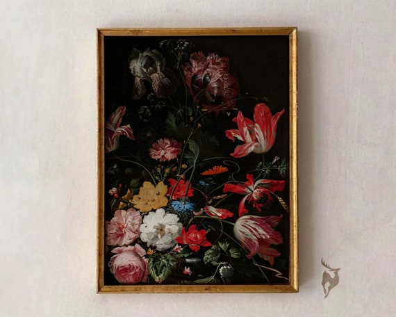 Still Life Painting French Country Decor Cottage Core Antique Printvintage Artvictorian Flower Fine Artbotanical Print