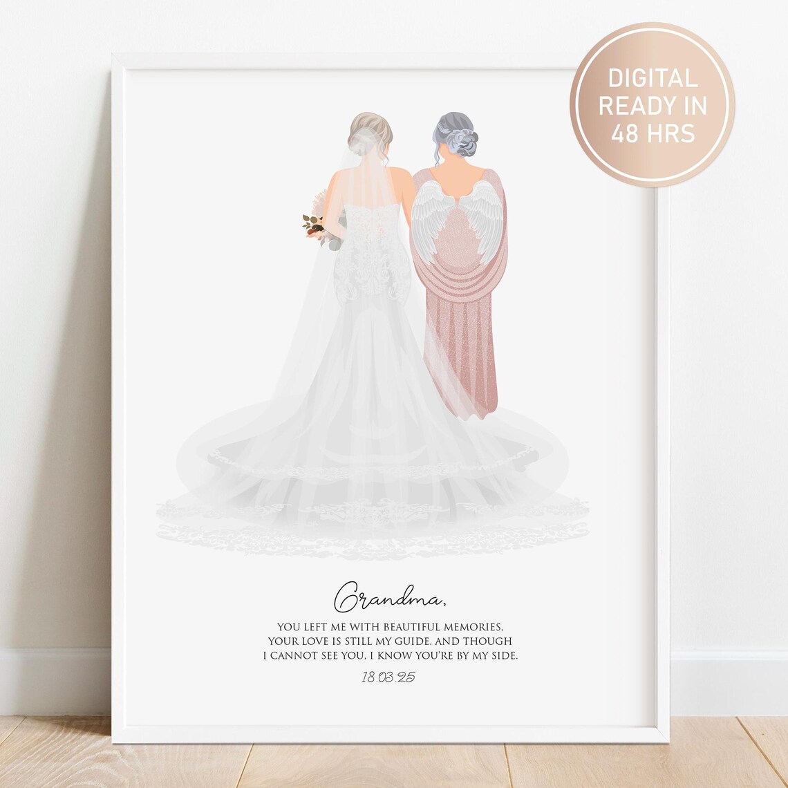 Passed Away Grandmother Of The Bride Gift Mother Of The Bride Gift From Deceased Mom Wedding Print Custom Memorial Gift To Granddaughter