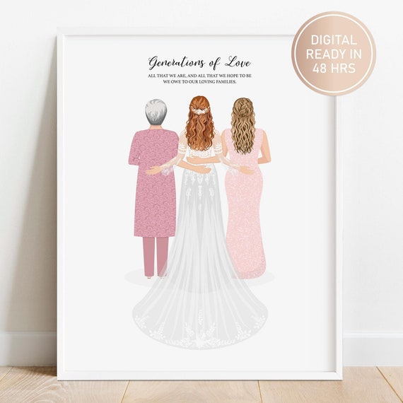 Generations of Love Grandmother Bride Mother Portrait Poster