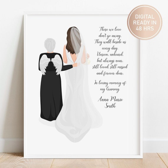 In Loving Memory Of Grammy Angel Wedding Day Tribute Gift Poster