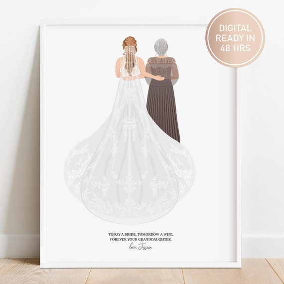 Grandmother Of The Bride Personalized Custom Wedding Tribute Poster
