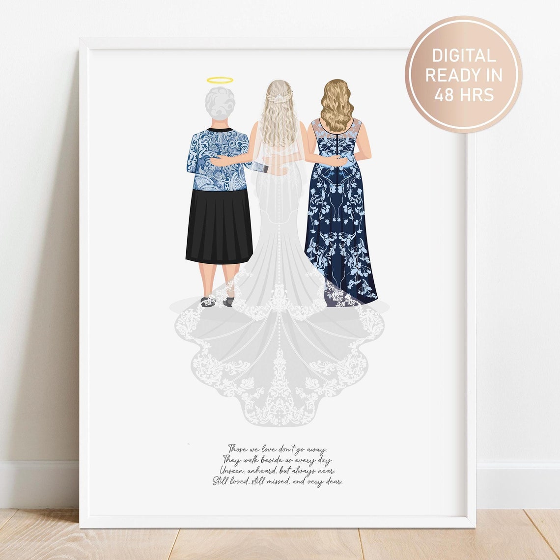 Halo Grandma Angel Memorial Wedding Bride Tribute Keepsake Poster