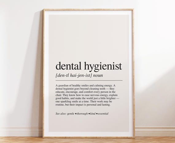 Dental Hygienist Definition Art Print, Healthcare Office
