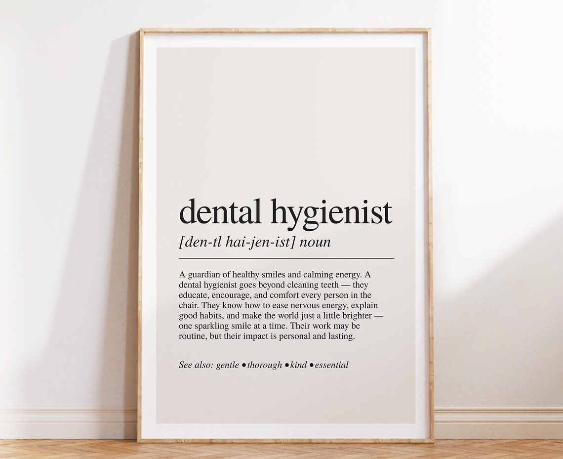 Dental Hygienist Definition Art Print, Healthcare Office