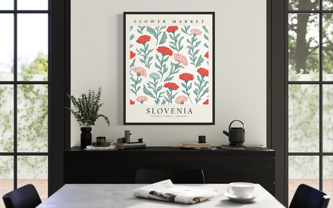 Slovenia Flower Market Carnation Art Print - Image 2