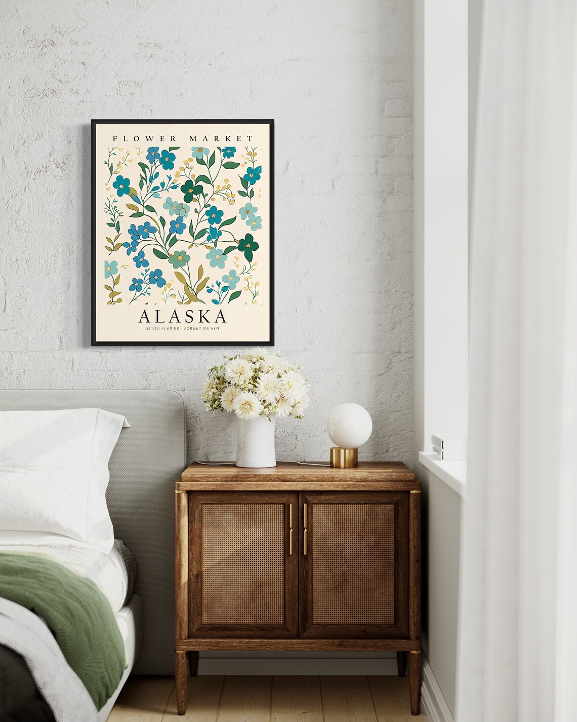 Alaska State Flower Forget-Me-Not Art Print - Image 3