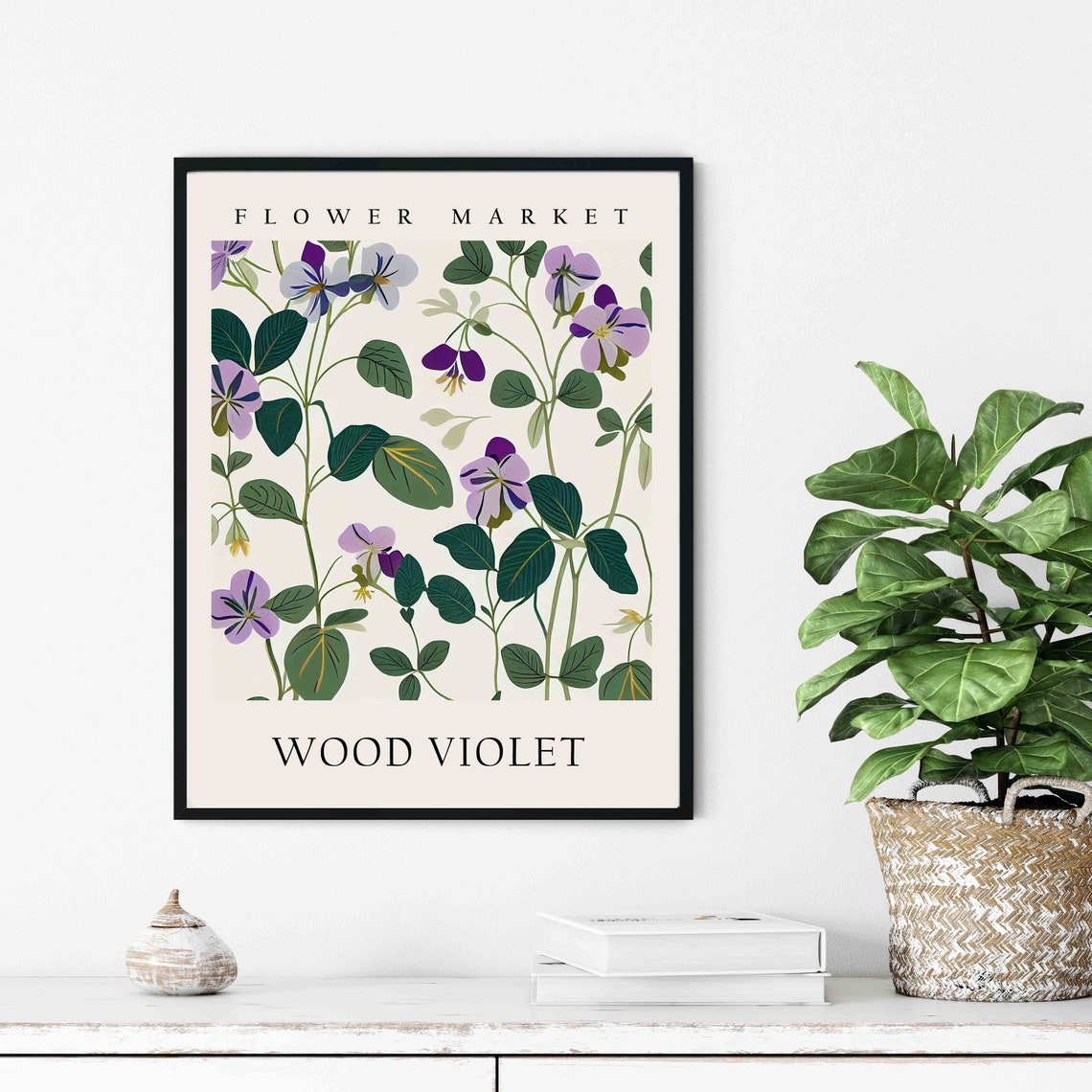 Wood Violet Purple Wildflower Botanical Flower Market Pastel Poster - Image 2