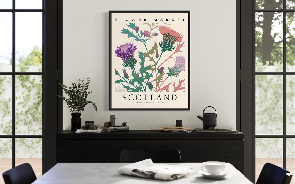 Scotland National Flower, Thistle 1960s Botanical Art Print - Image 2